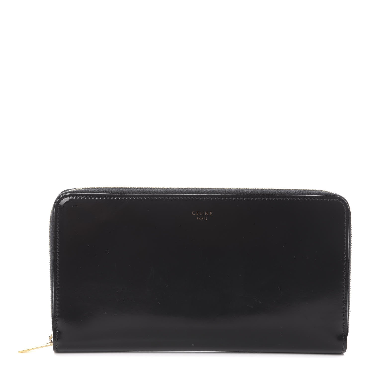Celine Spazzolato Calfskin Large Zip Around Multifunction Wallet Black 1 of 5