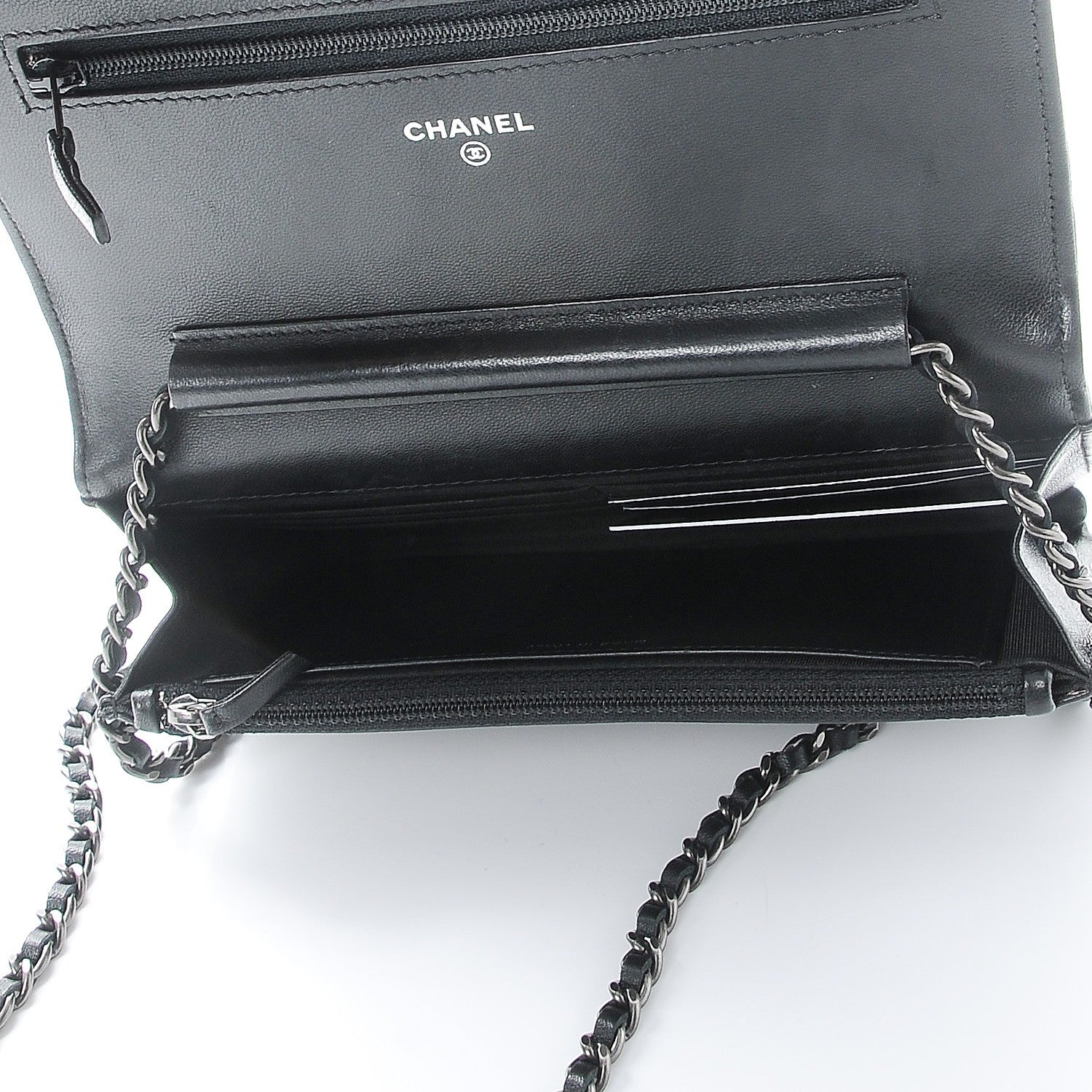 Chanel Lambskin Quilted Boy Wallet On Chain WOC Black 5 of 10