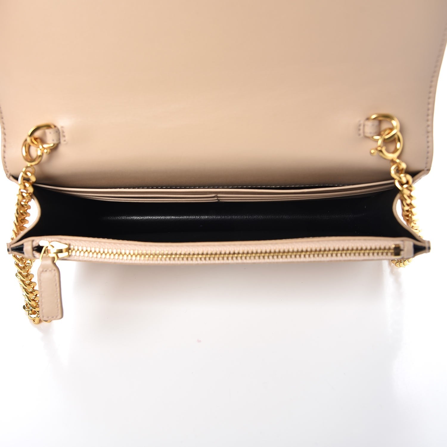 Saint Laurent Smooth Calfskin Classic Monogram Kate Tassel Chain Wallet Nude Powder 5 of 7