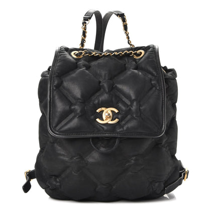 Chanel Iridescent Calfskin Quilted Chesterfield Backpack Black 1 of 11