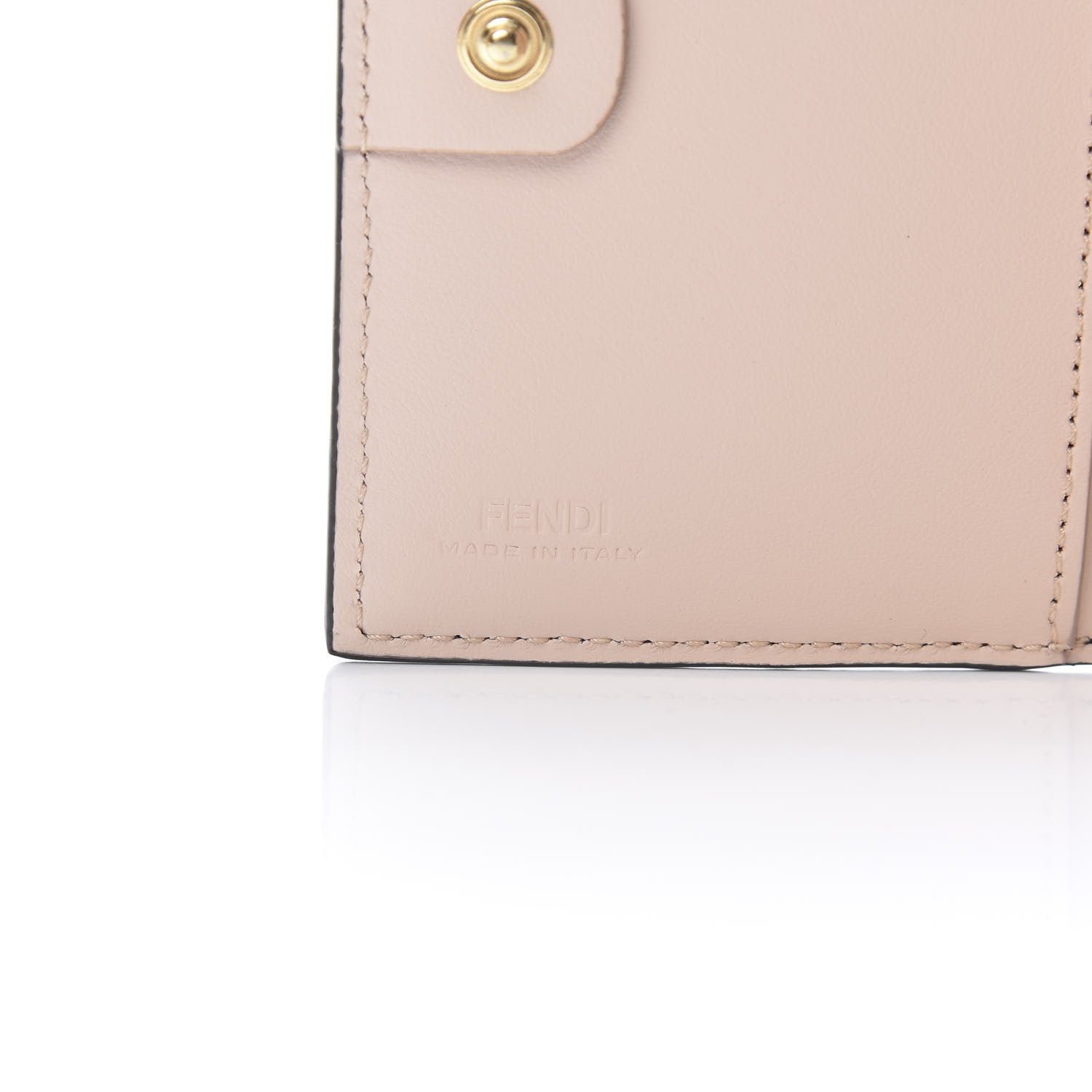 Fendi Vitello Fluffy Logo Medium Wallet Rosa Quarzo Black 6 of 8