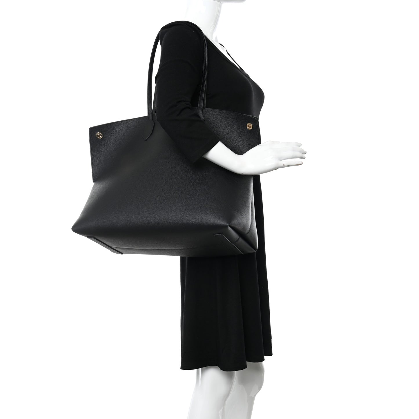 Calfskin Large Society Tote Black