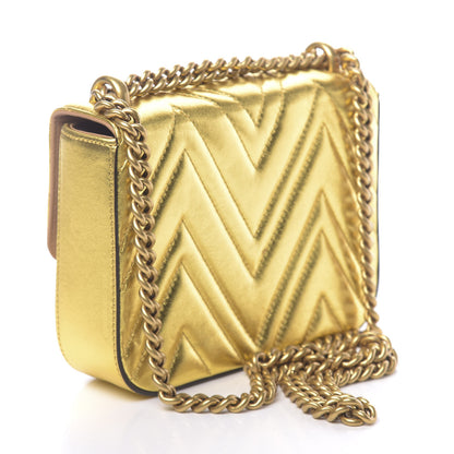 Gucci Metallic Nappa Matelasse Broadway Shoulder Bag Gold 3 of 11