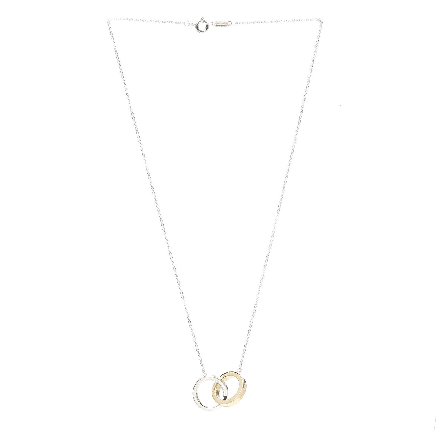 Sterling Silver 18K Yellow Gold 1837 Interlocking Circles Pendant Necklace
