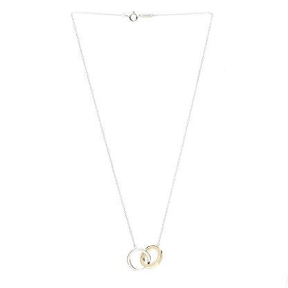 Tiffany Sterling Silver 18K Yellow Gold 1837 Interlocking Circles Pendant Necklace 3 of 7