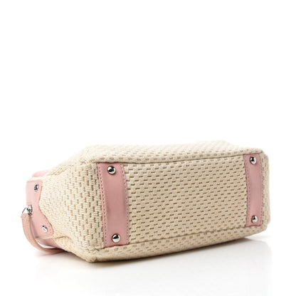 Chanel Canvas Woven Lambskin Lax Shoulder Bag Pink 4 of 14