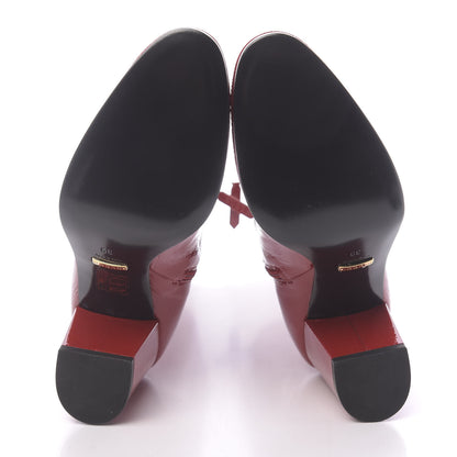 Gucci Patent Calfskin Stretch Boots 39 Hibiscus Red 5 of 7