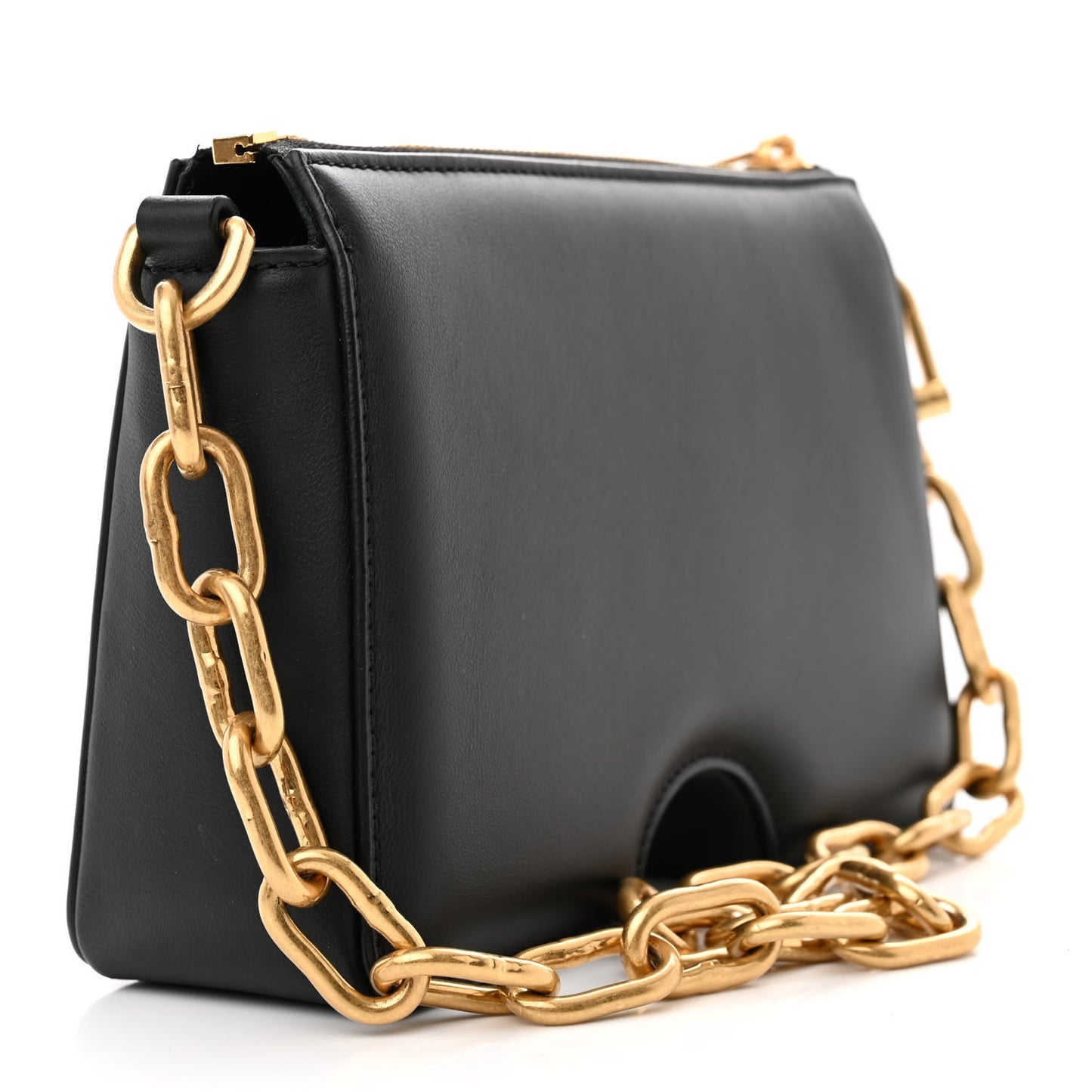 OFF WHITE Calfskin Burrow 22 Chain Bag Black