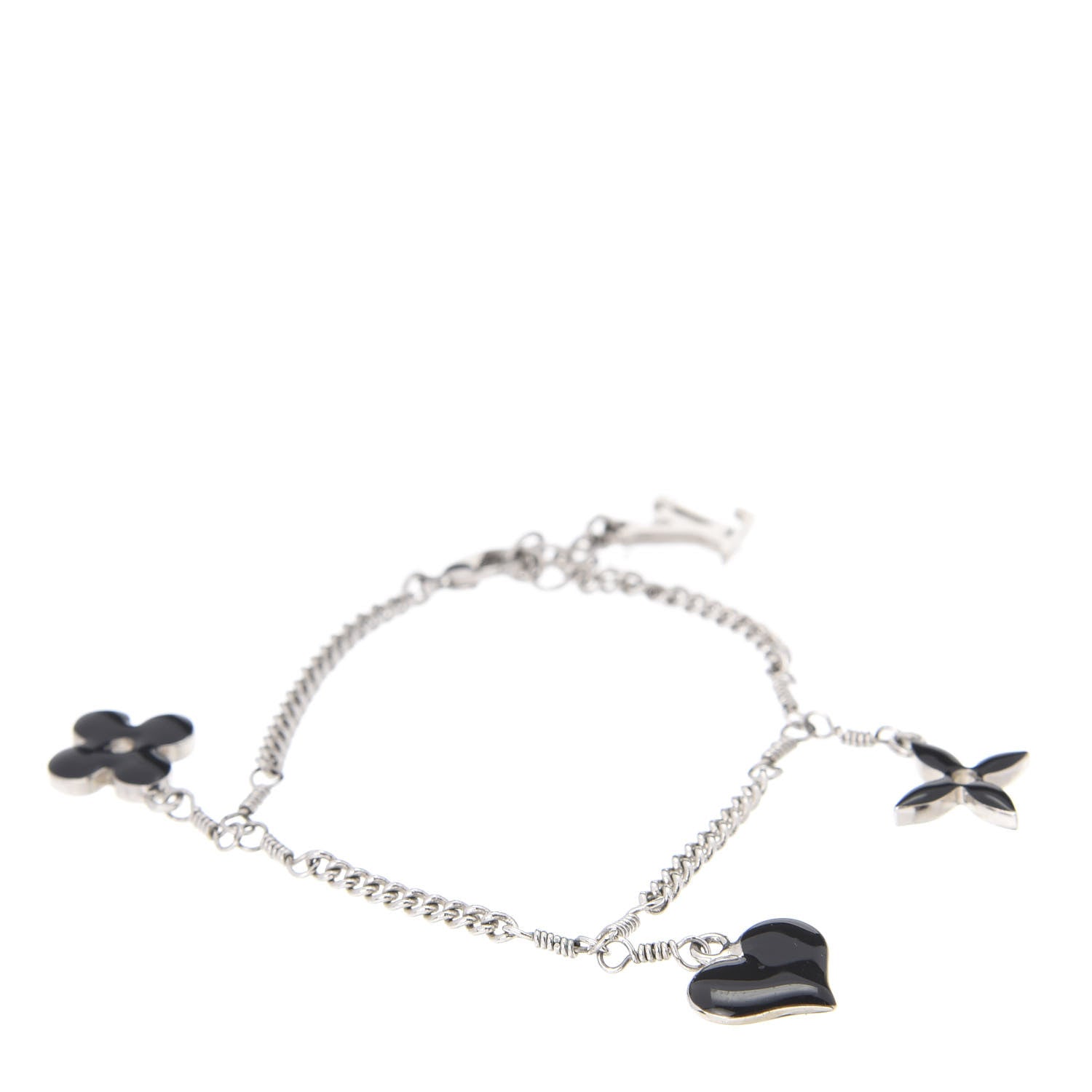 Louis Vuitton Sweet Monogram Charm Bracelet Silver Black 1 of 4