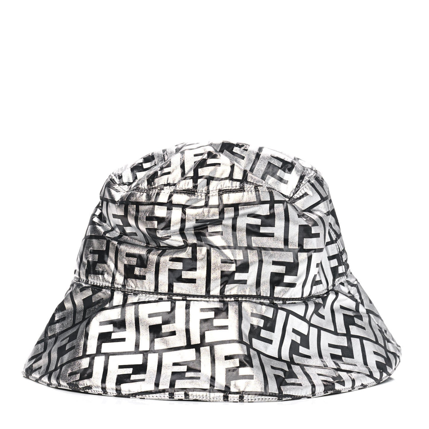 Nylon Prints On Monogram FF Bucket Hat L Silver