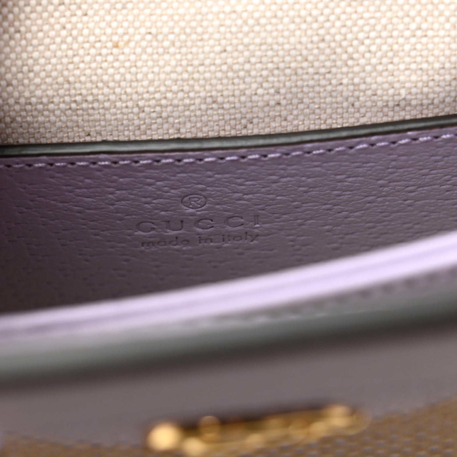 Gucci Monogram Jumbo GG Textured Dollar Calfskin Small Ophidia Chain Shoulder Bag Beige Lapis 6 of 11