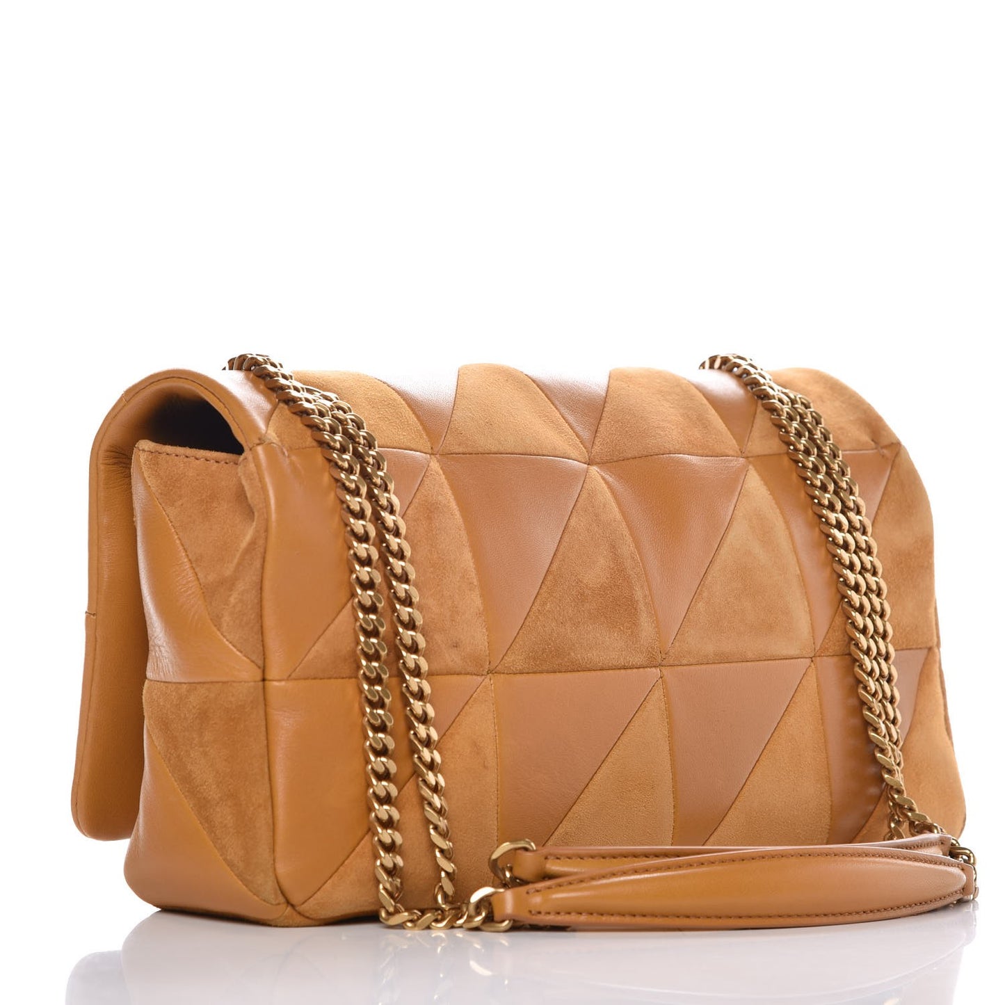Lambskin Suede Patchwork Monogram Medium Jamie Tan