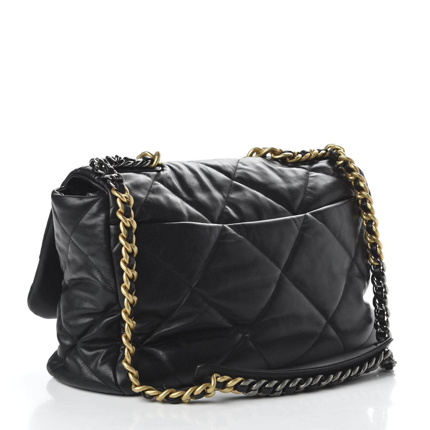 Goatskin Quilted Maxi 19 Flap Black