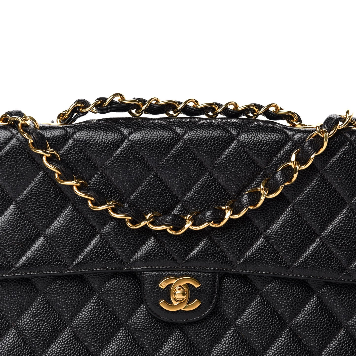 Caviar Quilted Jumbo Single Flap Black