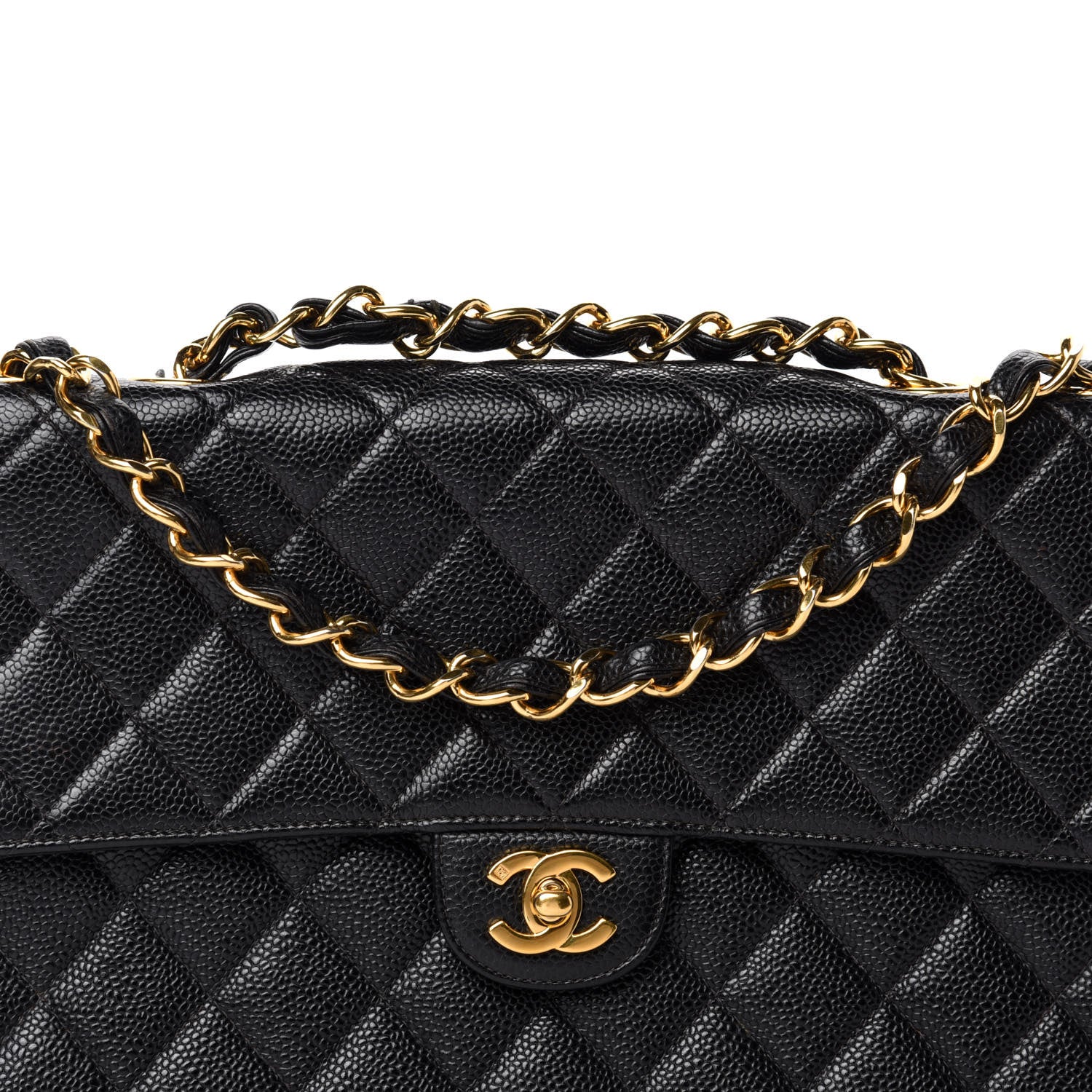 Chanel Caviar Quilted Jumbo Single Flap Black 11 of 12