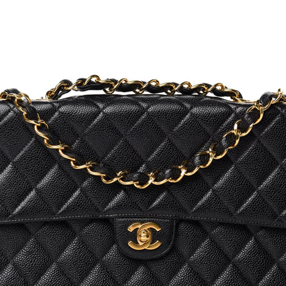 Chanel Caviar Quilted Jumbo Single Flap Black 11 of 12