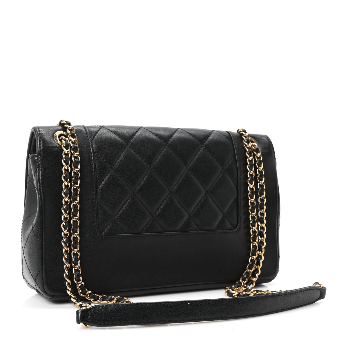Chanel Sheepskin Quilted Small Vintage Mademoiselle Flap Black 3 of 10