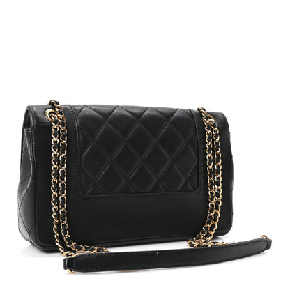 Chanel Sheepskin Quilted Small Vintage Mademoiselle Flap Black 3 of 10