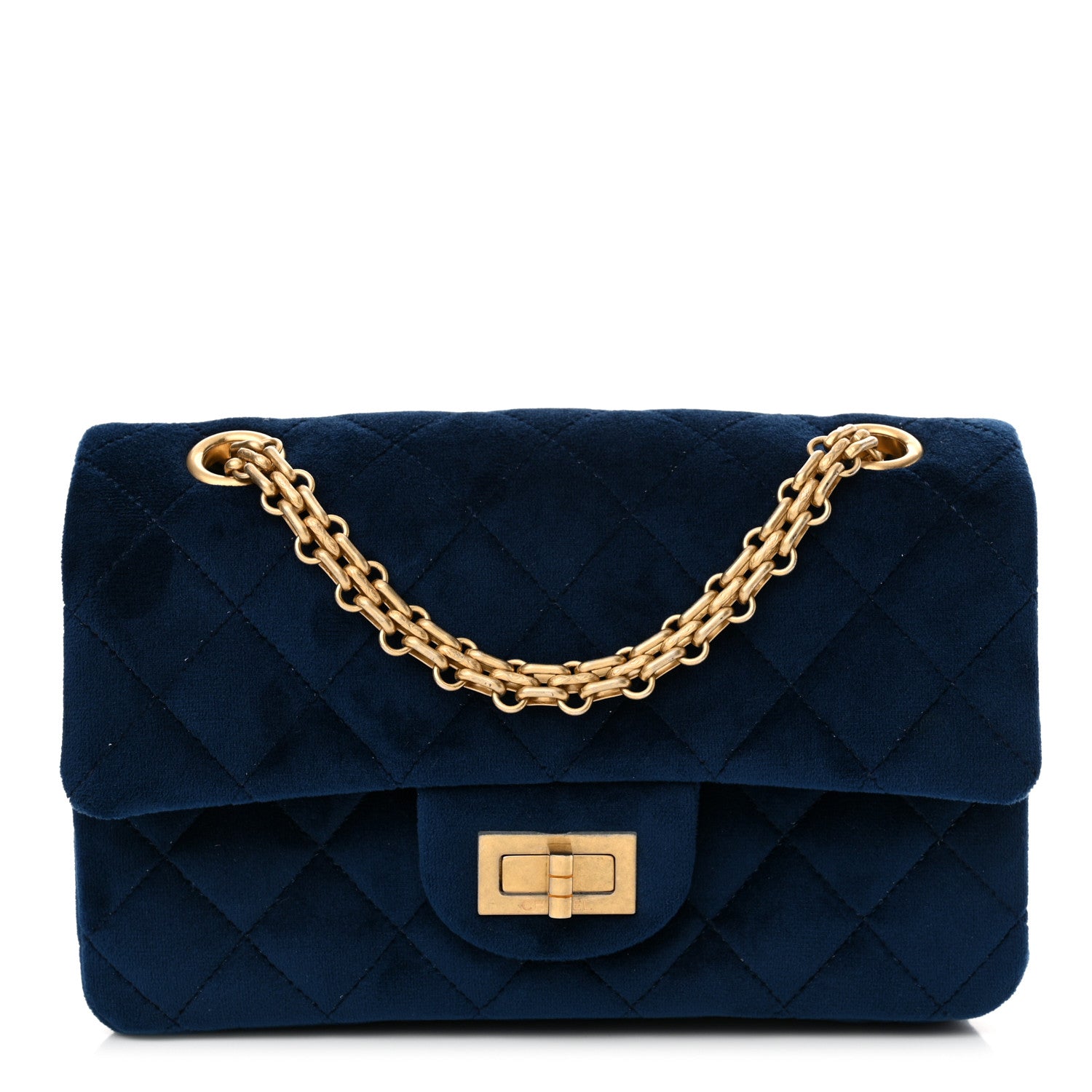 Chanel Velvet Quilted Mini 2.55 Reissue Flap Blue 1 of 12