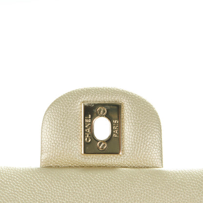 Chanel Metallic Caviar Quilted Medium Double Flap Light Gold 5 of 8