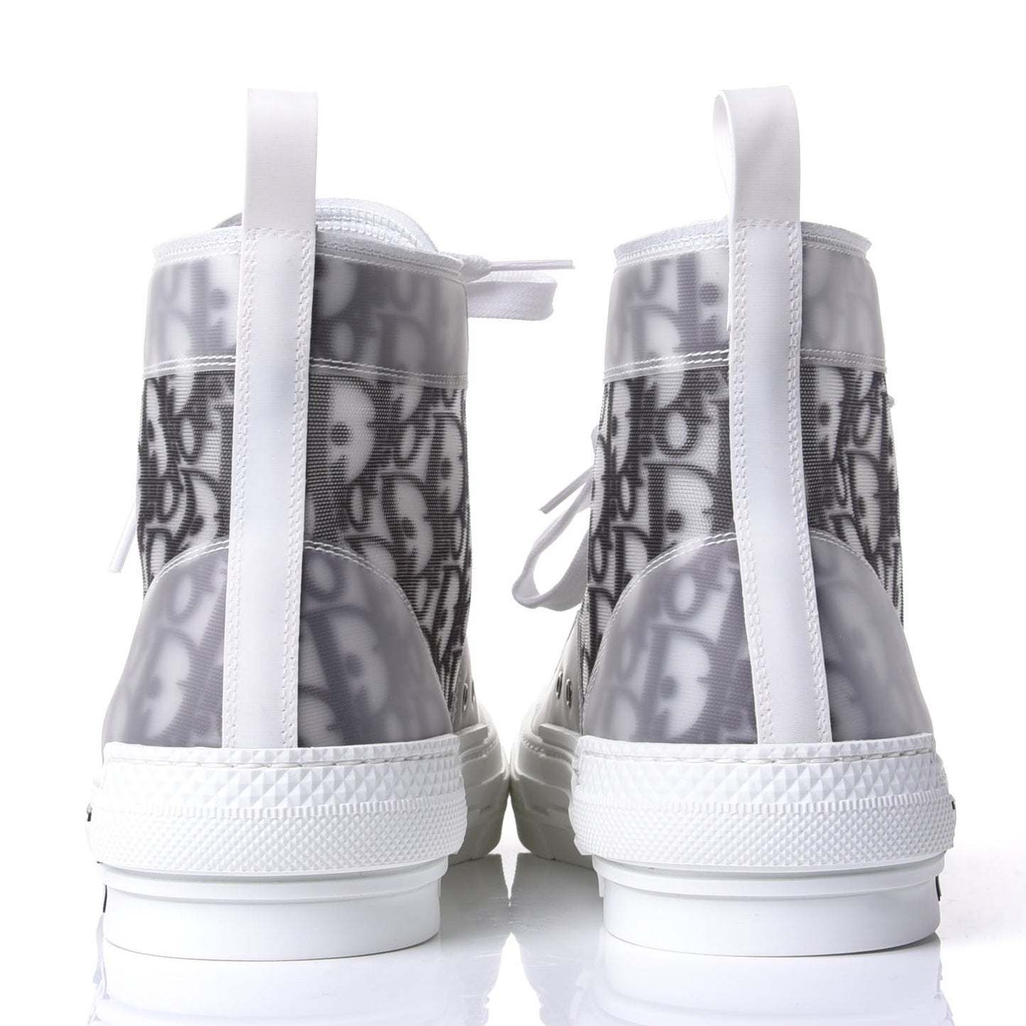 Technical Canvas Oblique Mens B23 High Top Sneakers 44 White Black