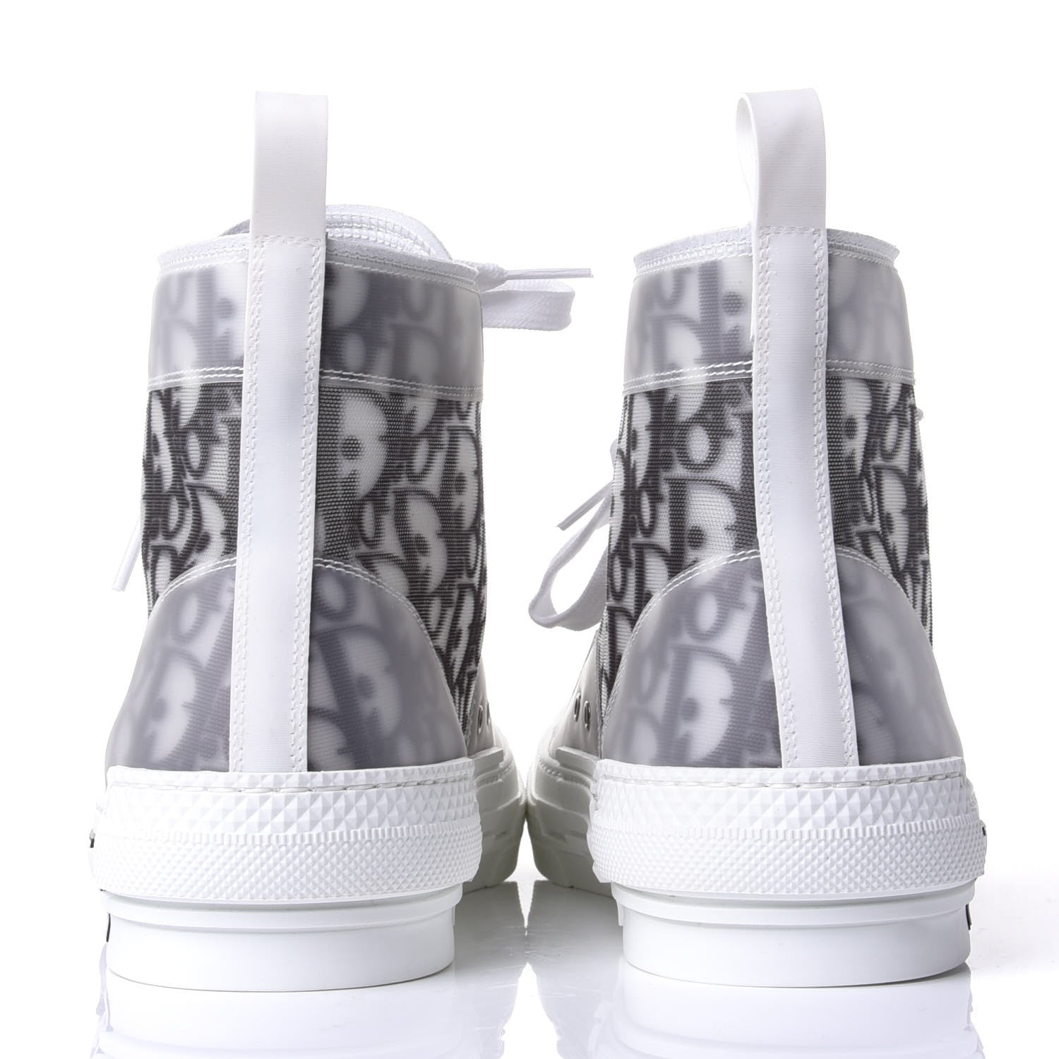 Christian Dior Technical Canvas Oblique Mens B23 High Top Sneakers 44 White Black 6 of 11