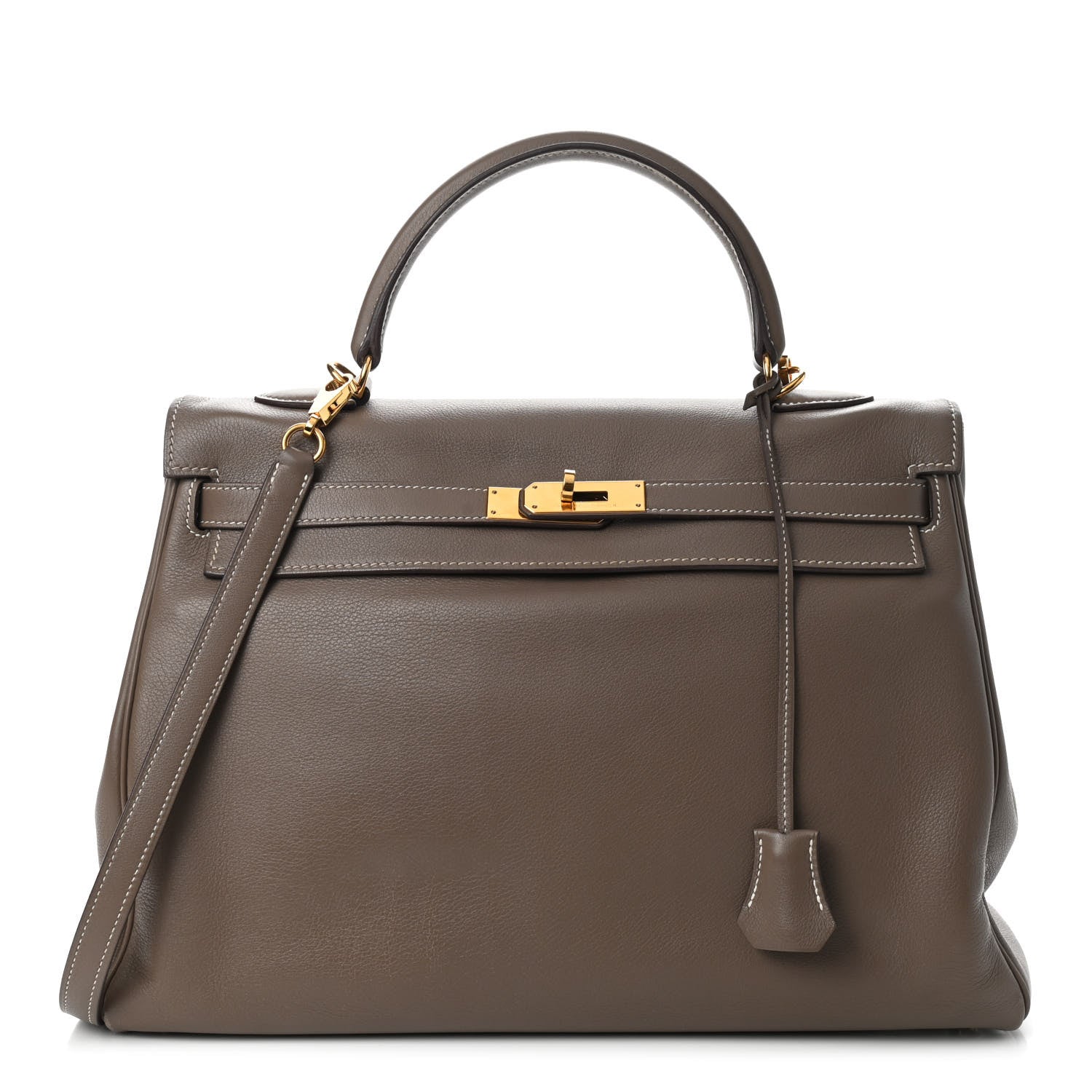 Hermes Swift Kelly Retourne 35 Etoupe 1 of 11