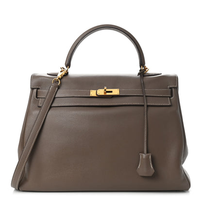 Hermes Swift Kelly Retourne 35 Etoupe 1 of 11