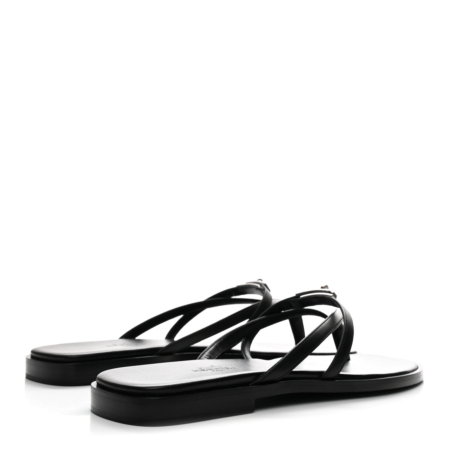 Hermes Calfskin Miss Sandals 38 Black 5 of 8