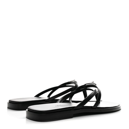 Hermes Calfskin Miss Sandals 38 Black 5 of 8