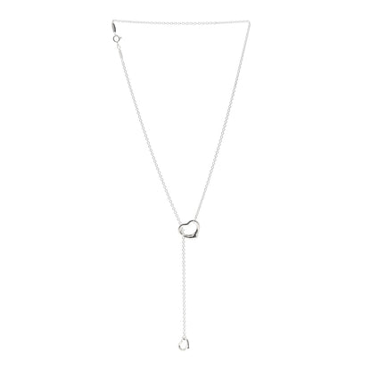 Tiffany Sterling Silver Elsa Peretti Open Heart Lariat Necklace 3 of 5