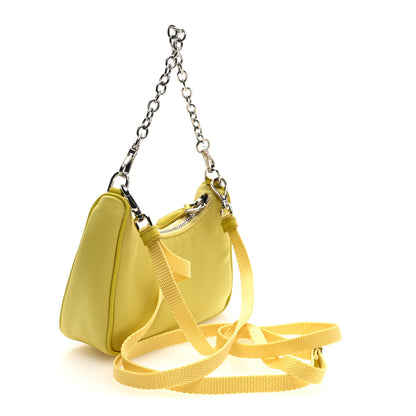 Prada Tessuto Nylon Saffiano Mini Re-Edition 2000 Shoulder Bag Ananas 3 of 9