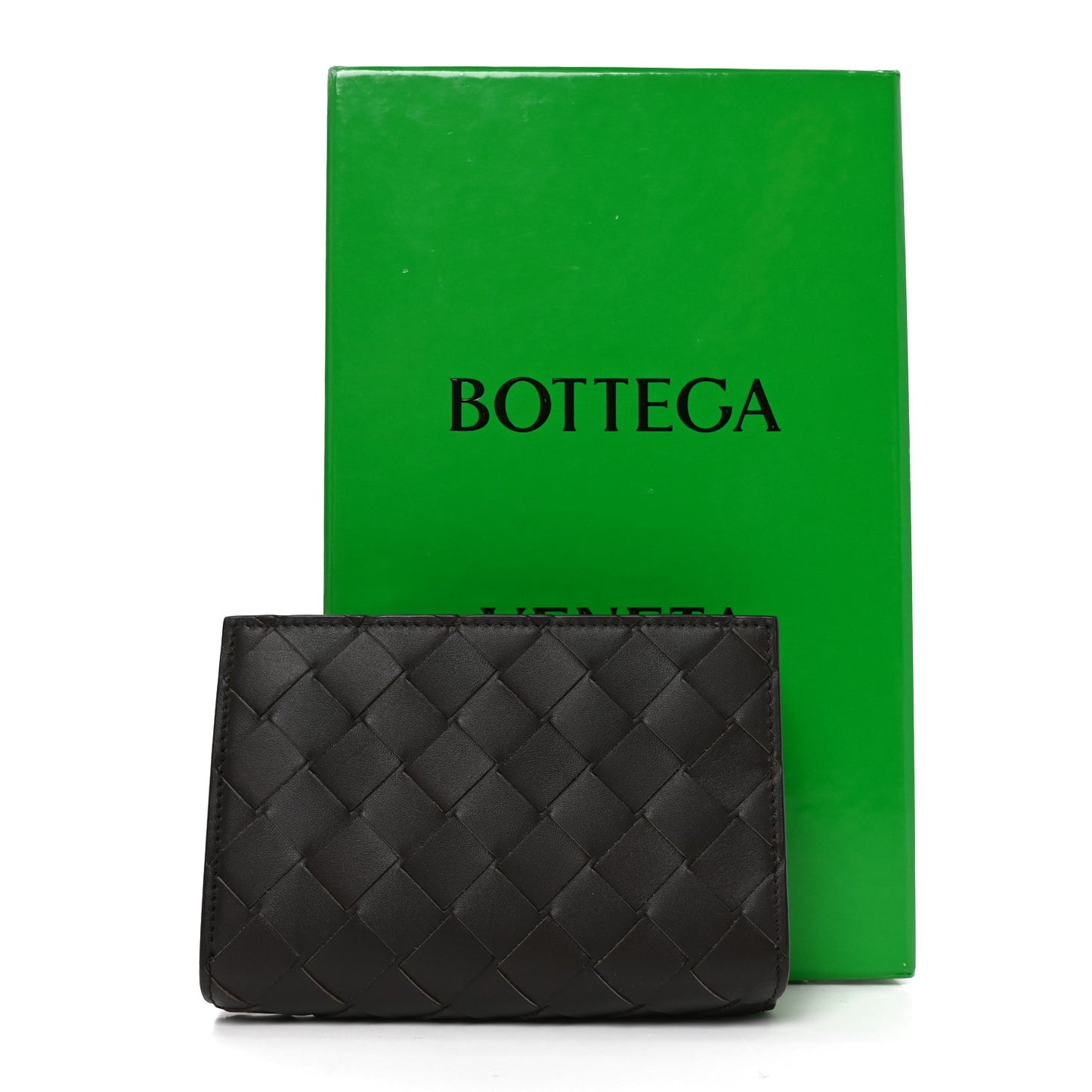 Nappa Intrecciato Bifold Zip Wallet Shadow Olive Oil