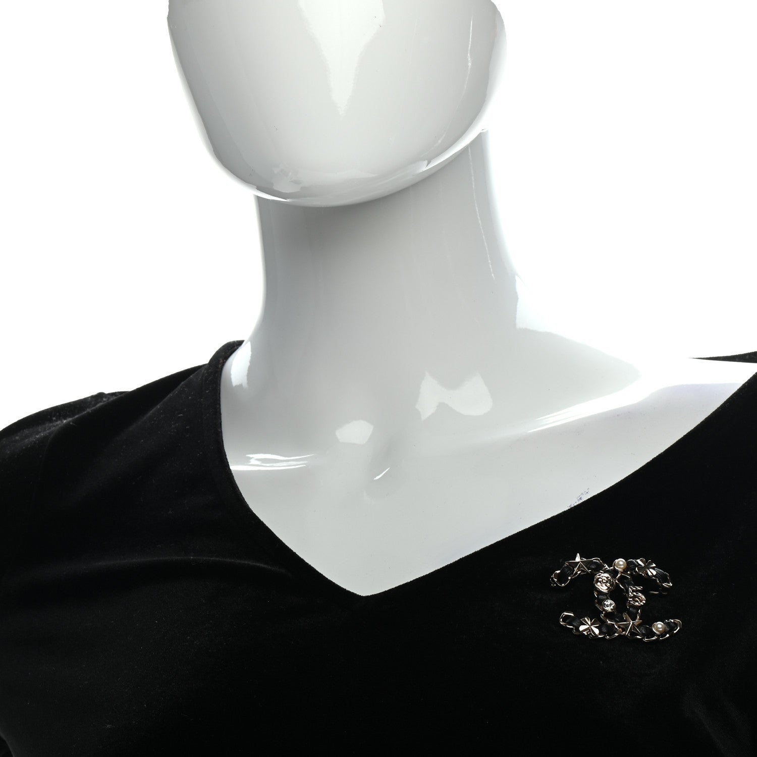 Chanel Lambskin Pearl Strass Sergeant Chanel Brooch Gold 2 of 4