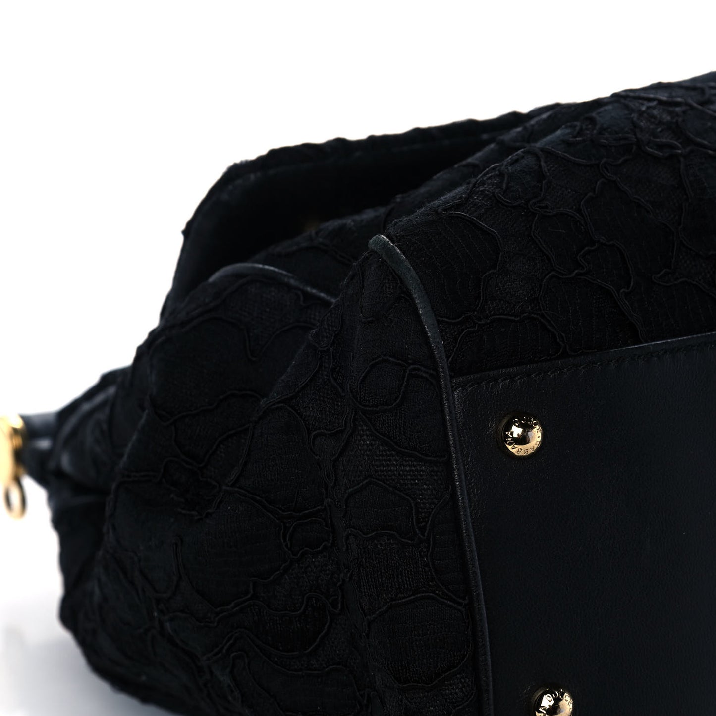 Calfskin Lace Miss Sicily Satchel Black
