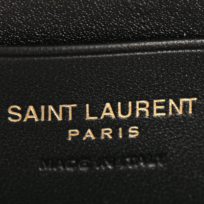 Saint Laurent Lambskin Matelasse Chevron Monogram Cassandre Compact Zip Around Card Wallet Hot Wine 6 of 8