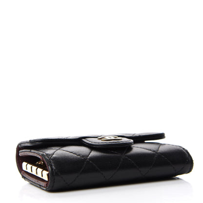 Chanel Lambskin Quilted 4 Key Holder Black 4 of 9