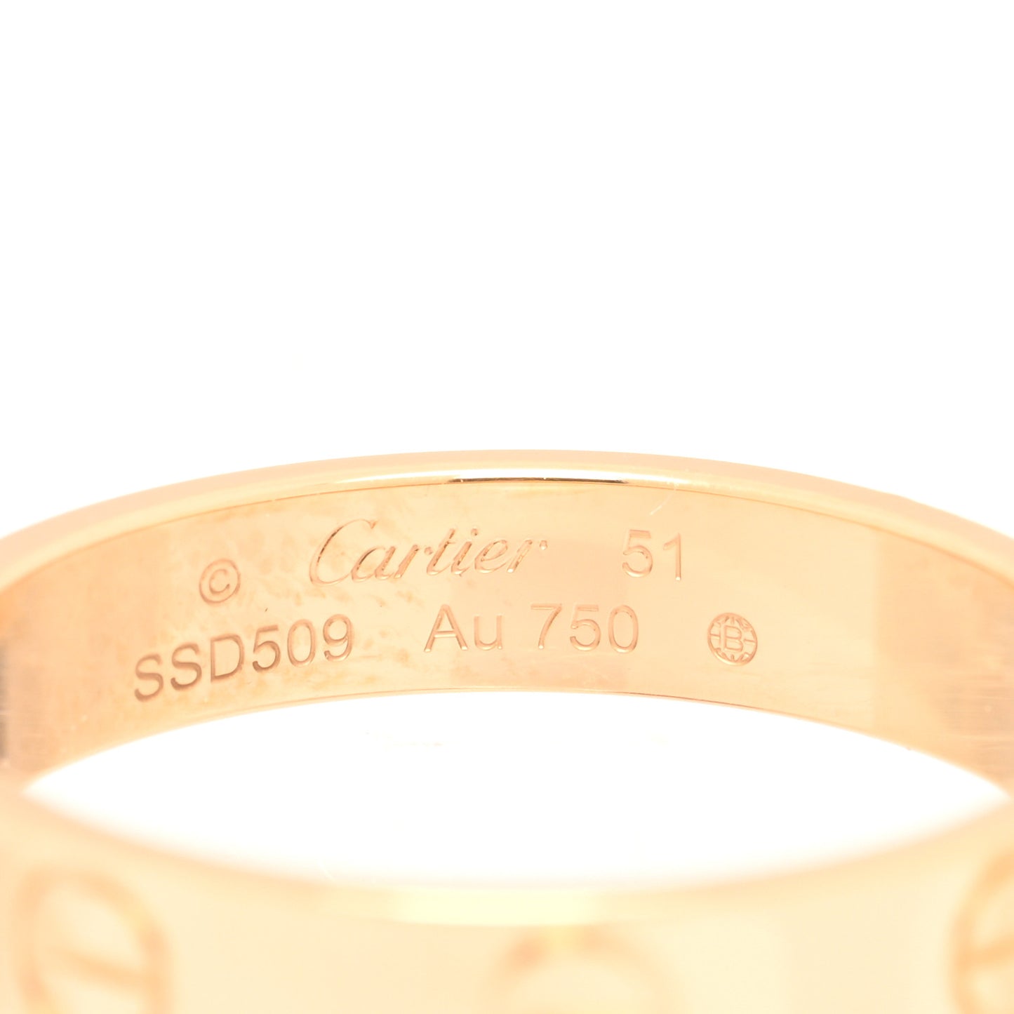 18K Yellow Gold 3.5mm LOVE Wedding Band Ring 51 5.75