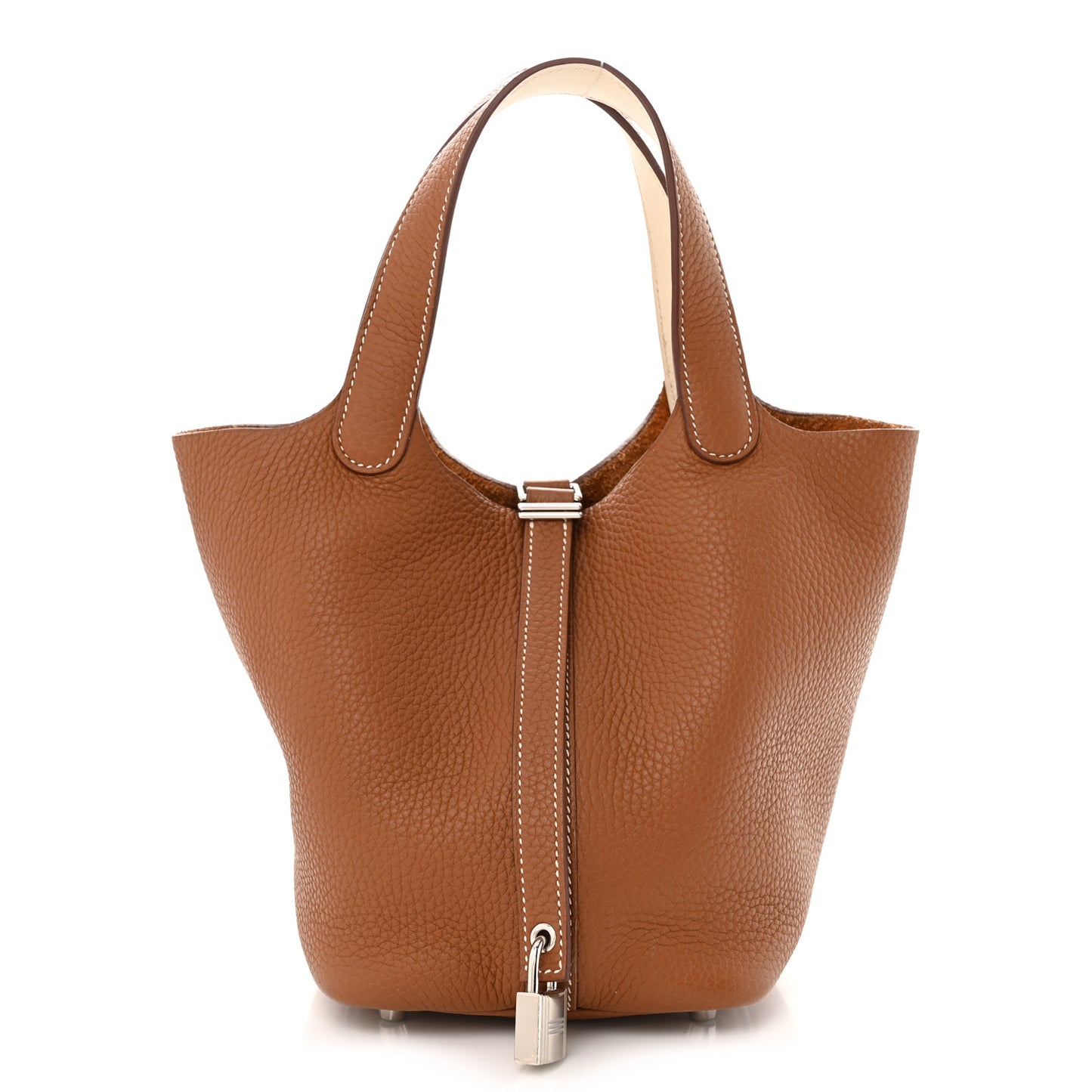 Taurillon Clemence Swift Eclat Picotin Lock 18 PM Gold Nata