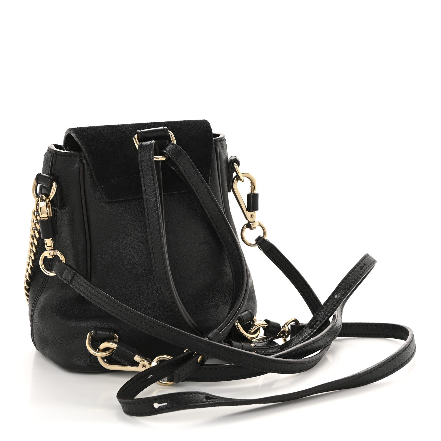 Chloe Suede Calfskin Mini Faye Backpack Black 3 of 13