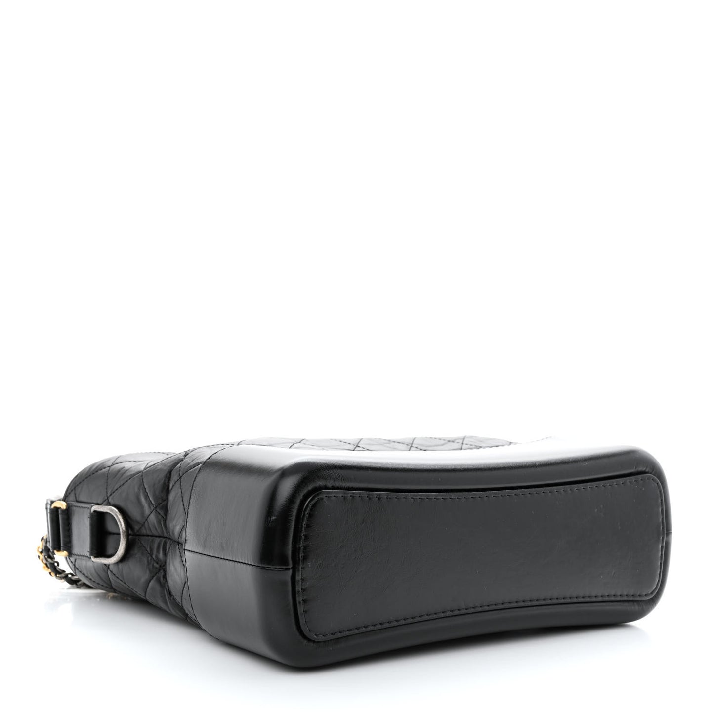 Aged Calfskin Quilted Medium Gabrielle Hobo Black