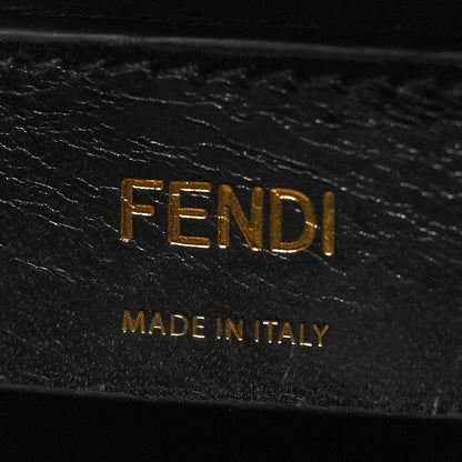 Fendi Vitello Fluffy Logo Small Pack Shopper Tote Yellow Box Black 6 of 12