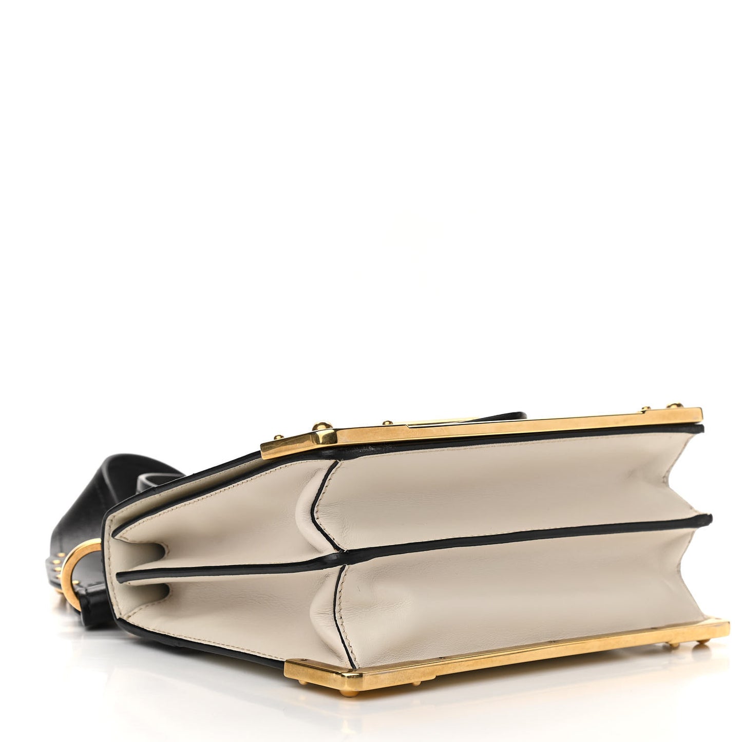 City Calfskin Saffiano Cahier Bag White Black