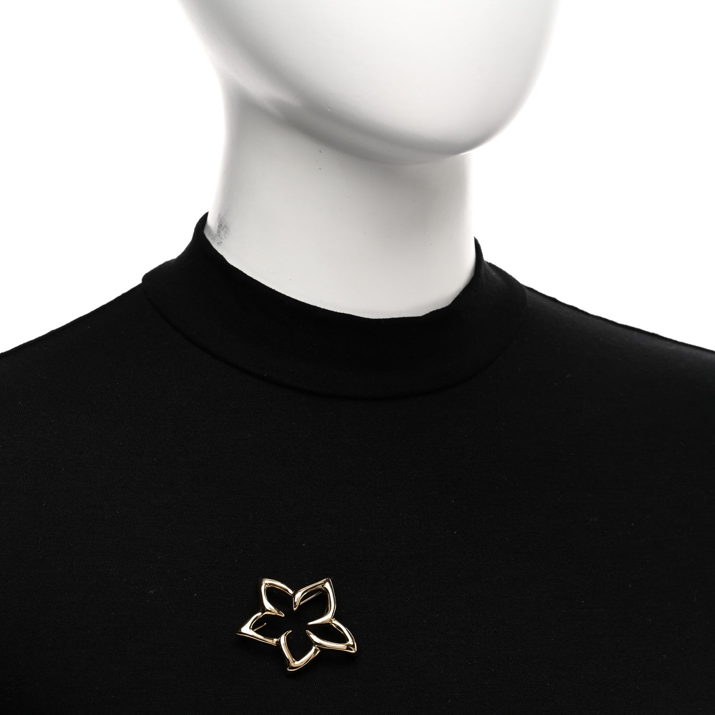 18K Yellow Gold Flower Brooch Pin
