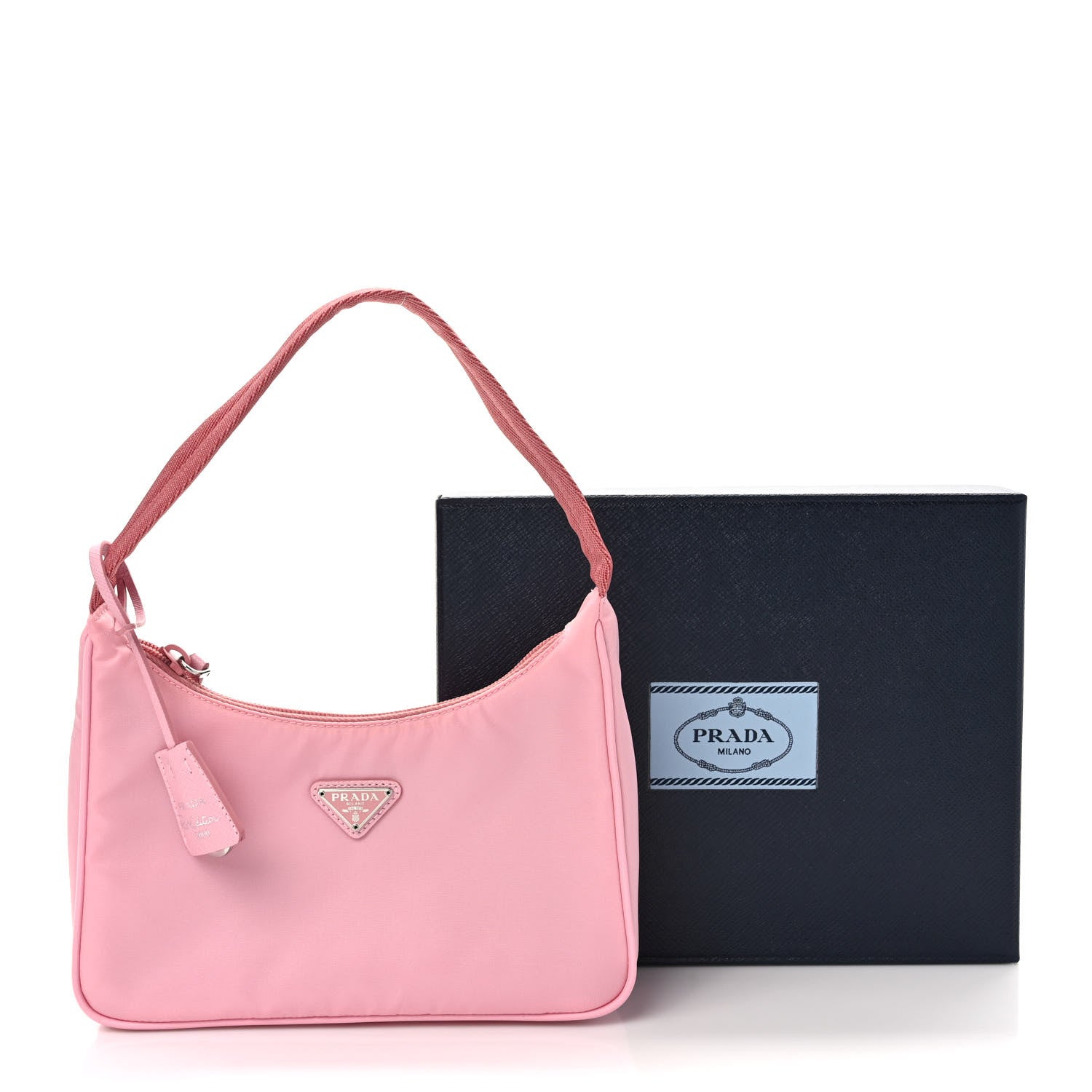 Prada Tessuto Nylon Saffiano Mini Re-Edition 2000 Bag Rosa 9 of 9
