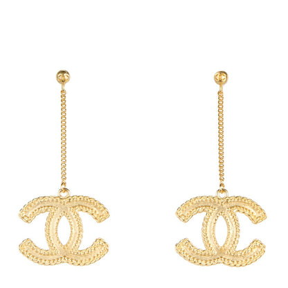 Chanel CC Drop Earrings Matte Gold 1 of 5