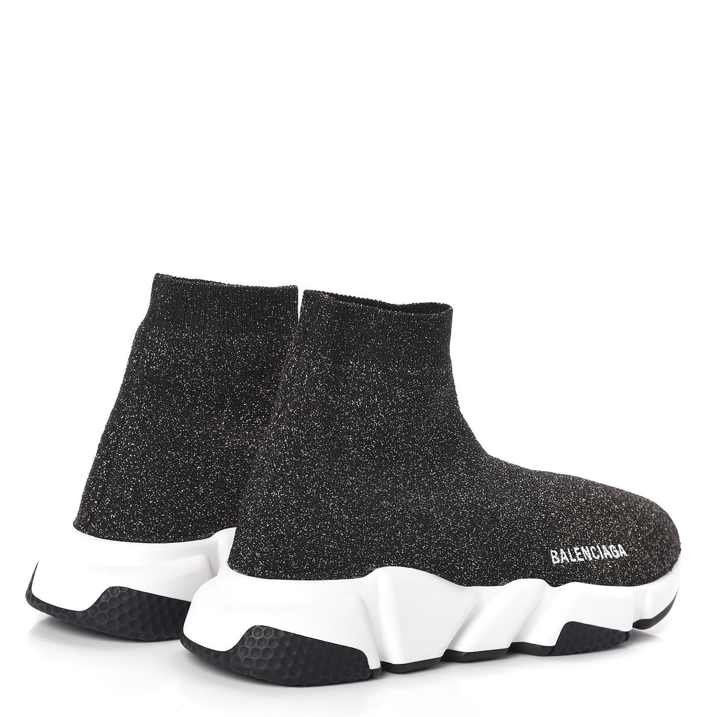 Knit Metal Womens Speed Sneakers 38 Black Gold