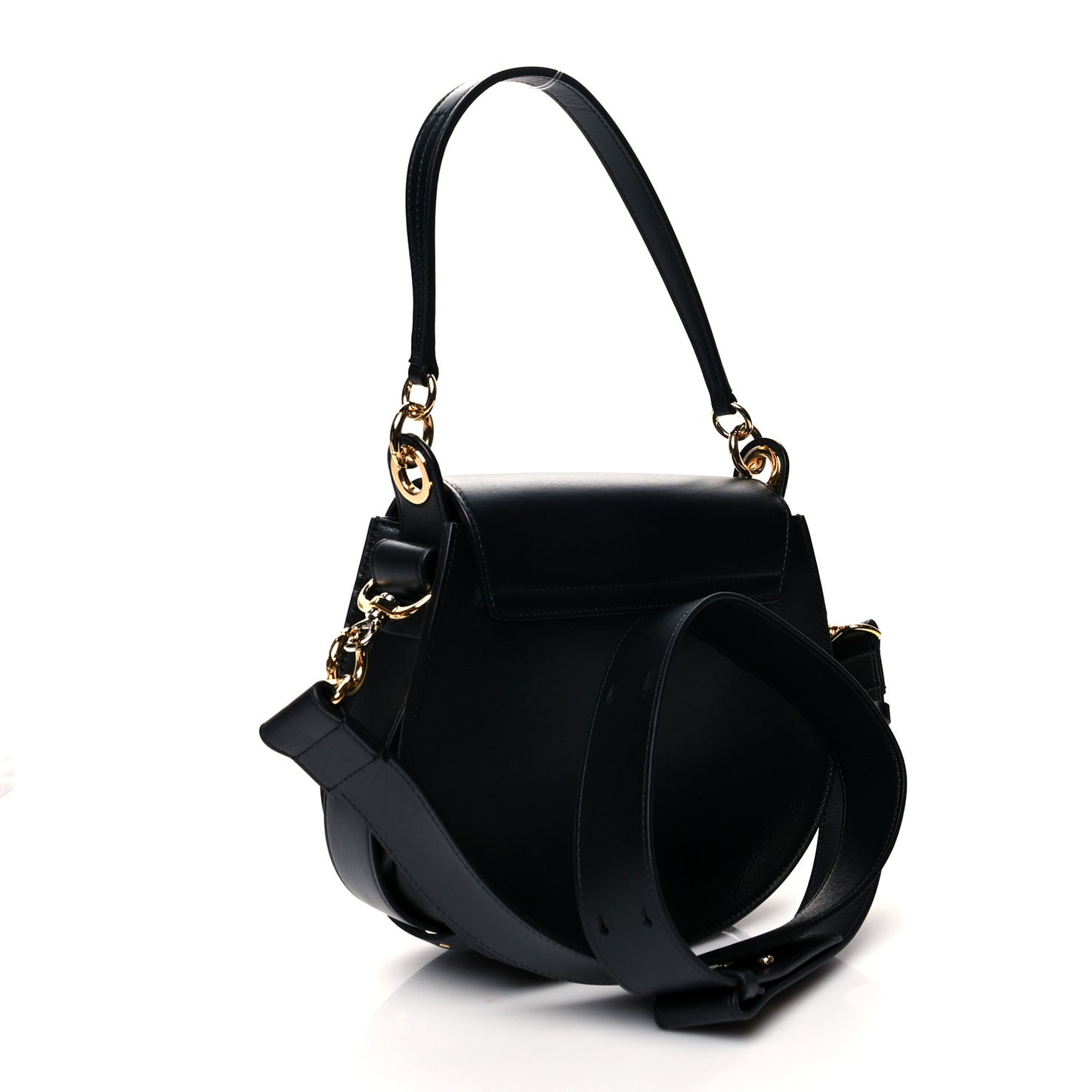 Calfskin Suede Large Tess Bag Black