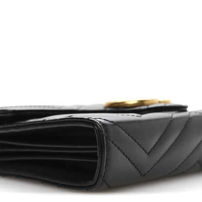Gucci Calfskin Matelasse GG Marmont Chain Wallet Black 9 of 11
