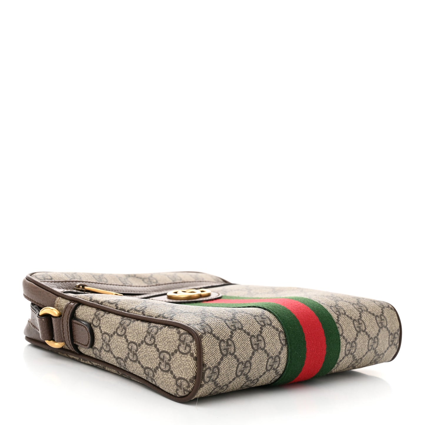 GG Supreme Monogram Web Small Ophidia Messenger Bag Brown